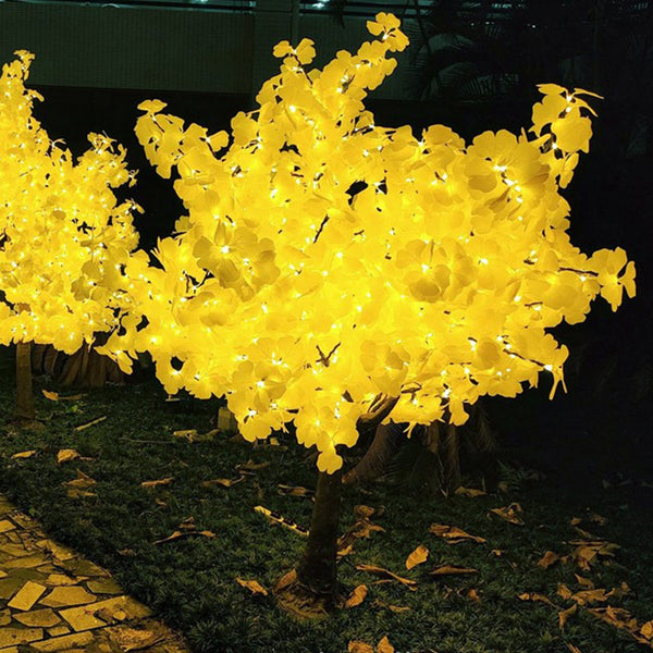 7.2FT/2.2M yellow artificial led ginko tree outdoor/indoor use 1400led