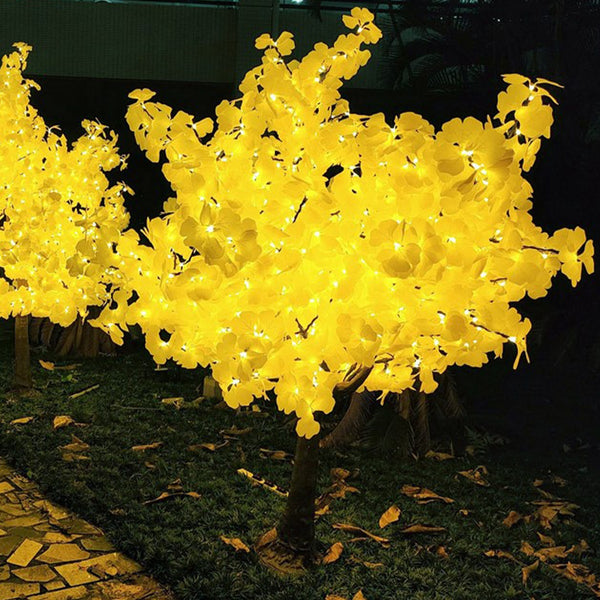 7.2ft/2.2m Yellow Artificial LED Ginko Tree outdoor/indoor use 1400LED