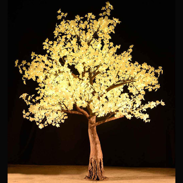 Outdoor led maple leaf tree with warm white light 10'