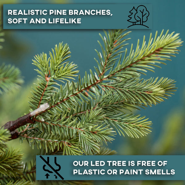 Realistic lifelike LED tree branches with no plastic or paint smells.