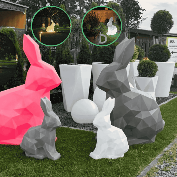 Solar Rabbit Garden Statue