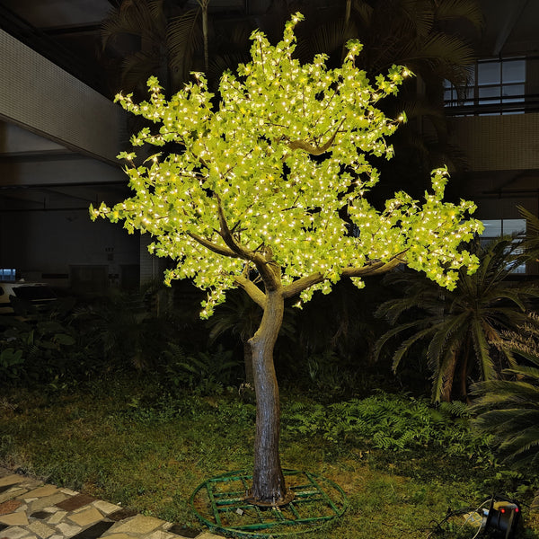 Green maple led tree with warm white glow color