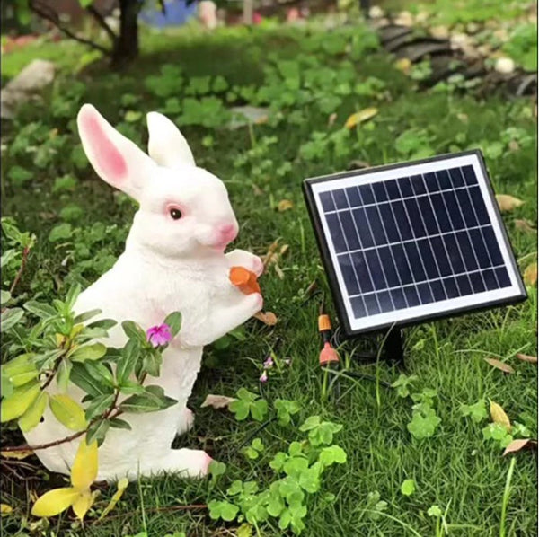 Solar Rabbit Garden Statue