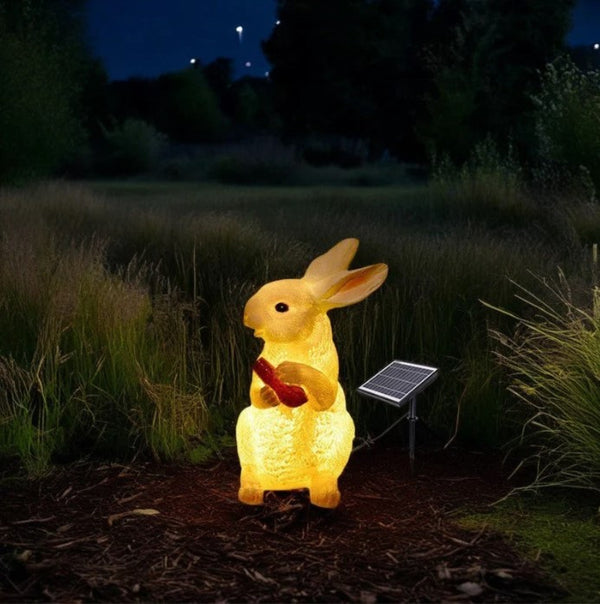 Solar Rabbit Garden Statue