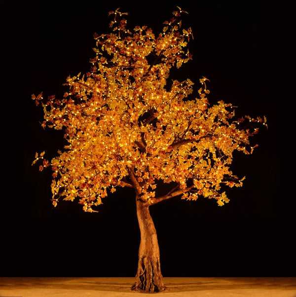 9ft tall LED Tree with Autumn Maple Leaf