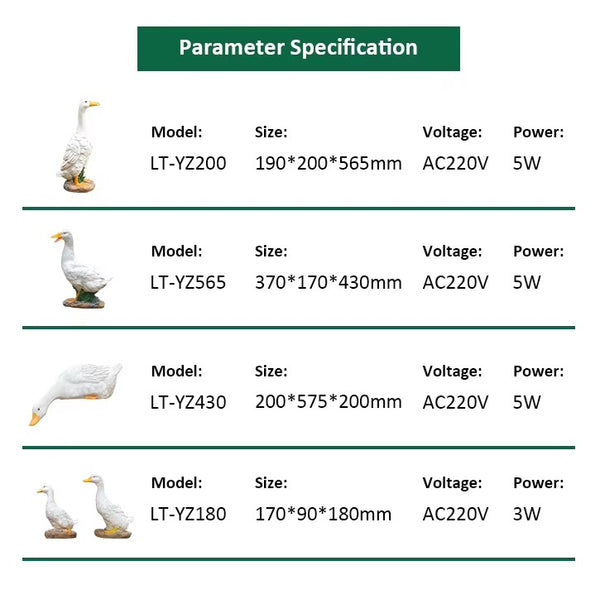 Solar Lighted Goose Family Set (5 Pieces)