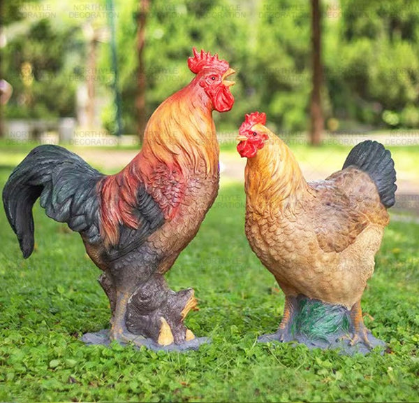 3D Garden Figurine Rooster LED Landscape