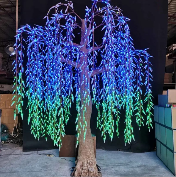 Artificial LED Tree for Garden Decoration Blue Green