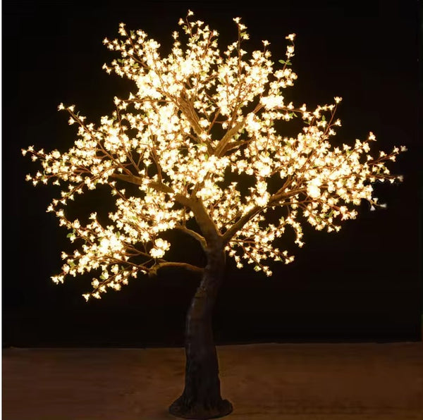 Cherry Blossom LED Tree +Green Leaf 9ft\ 2.8m Cool White