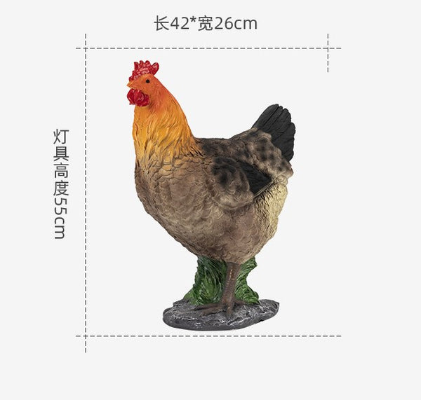 3D Garden Figurine Rooster LED Landscape Lighting Outdoor.