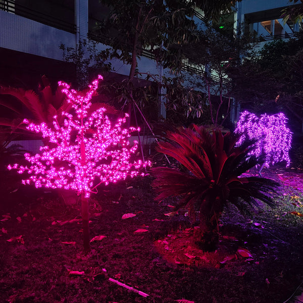 Pink Artificial LED trees for garden 6.5ft/2.0м 972LEDs 8 Color Option