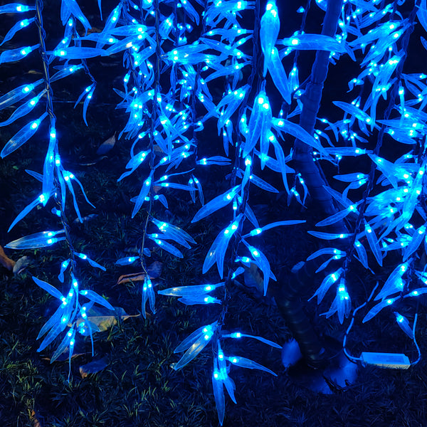 Color changing led artificial weeping willow tree light outdoor