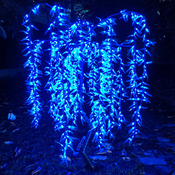 Color changing led artificial weeping willow tree light outdoor