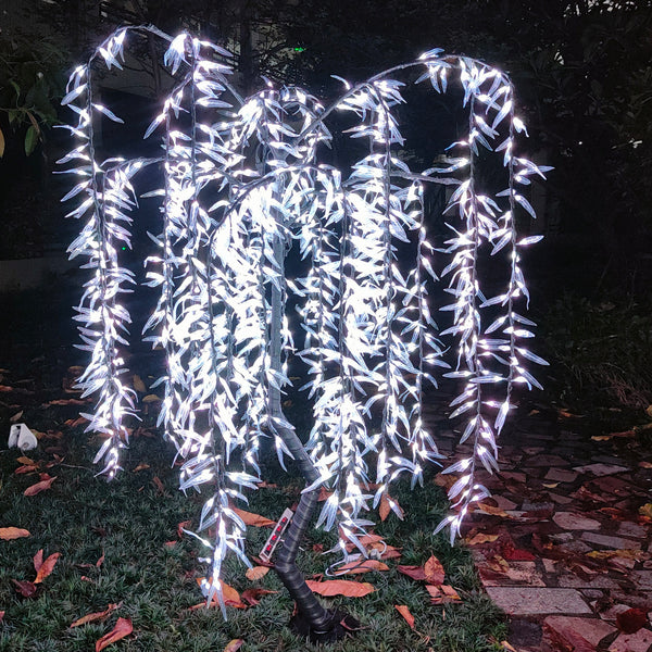 Color changing led artificial weeping willow tree light outdoor