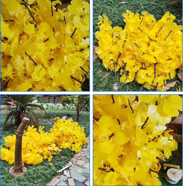 7.2ft/2.2m Yellow Artificial LED Ginko Tree outdoor/indoor use 1400LED