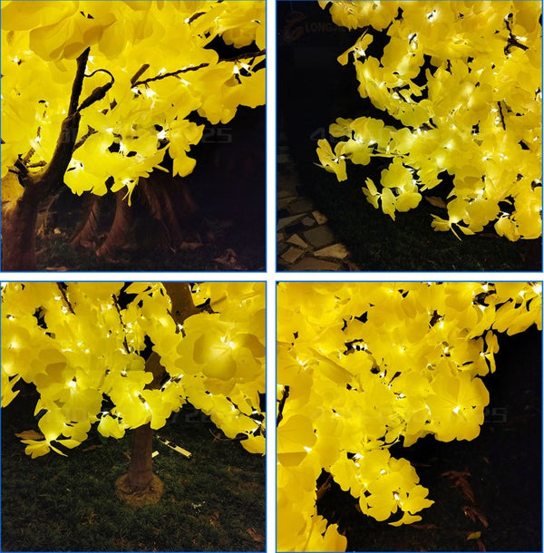 7.2ft/2.2m Yellow Artificial LED Ginko Tree outdoor/indoor use 1400LED