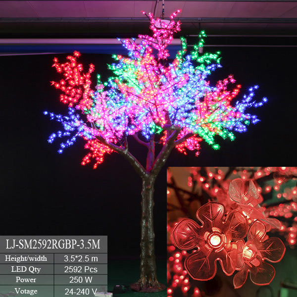 Color-Changing 12.5ft RGB LED Cherry Blossom Tree for Outdoor