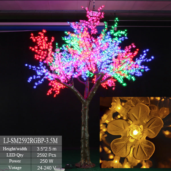 Color-Changing 12.5ft RGB LED Cherry Blossom Tree for Outdoor
