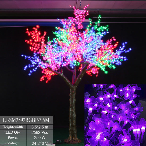 Color-Changing 12.5ft RGB LED Cherry Blossom Tree for Outdoor