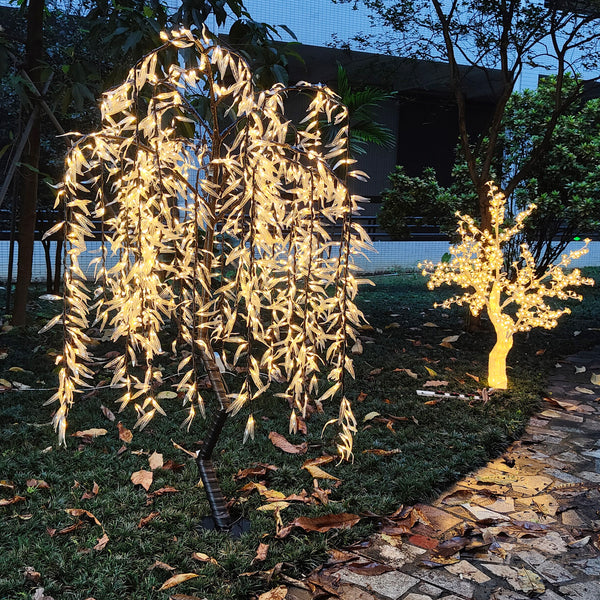 Yellow LED weeping willow tree 6.0ft/1.8m rainproof outdoor lighting