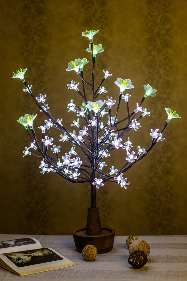 LED Tree Sakura White soft silicone flower and transparent flowers