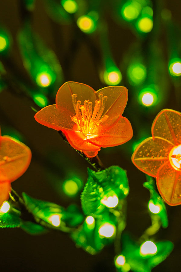 LED branchs Fairy lights Pink flowers+ Green leaves