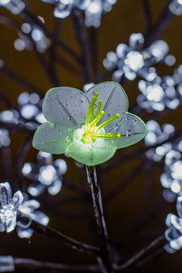 LED Tree Sakura White soft silicone flower and transparent flowers