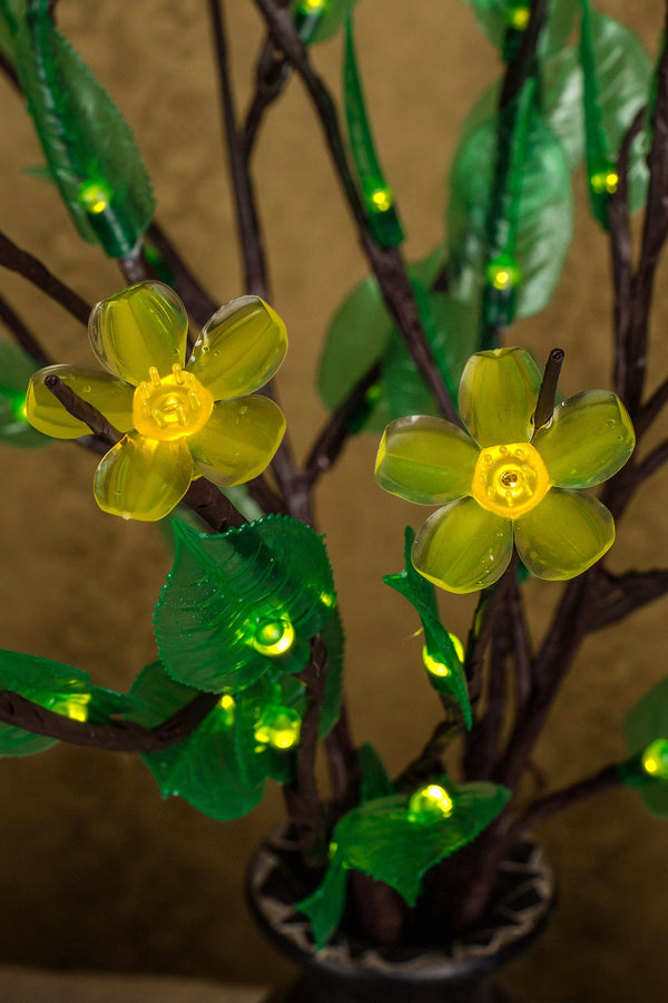LED branchs Table Flower lamp Fairy lights Green leaves+ Yellow flowers