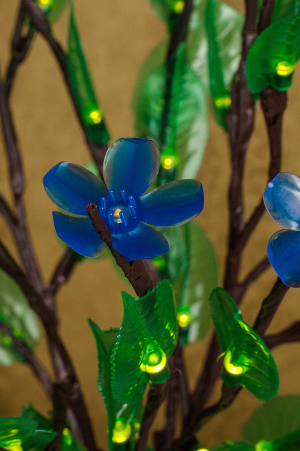 LED branchs Flower lamp Home decor Blue Flower+ Green leaves