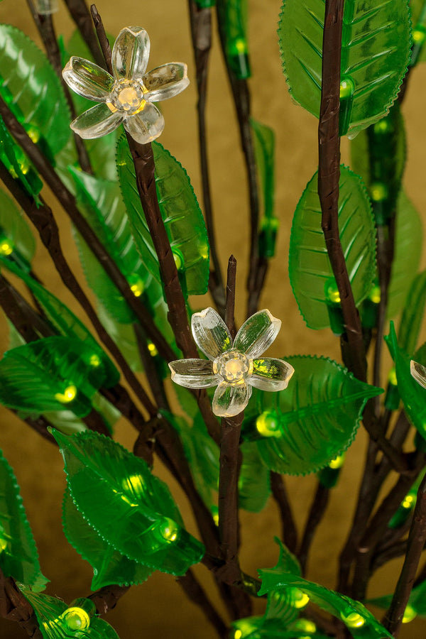 LED branches Flower lamp. ( green leaves and transparent flower)