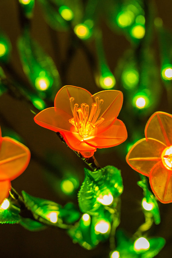LED branchs Fairy lights Pink flowers+ Green leaves