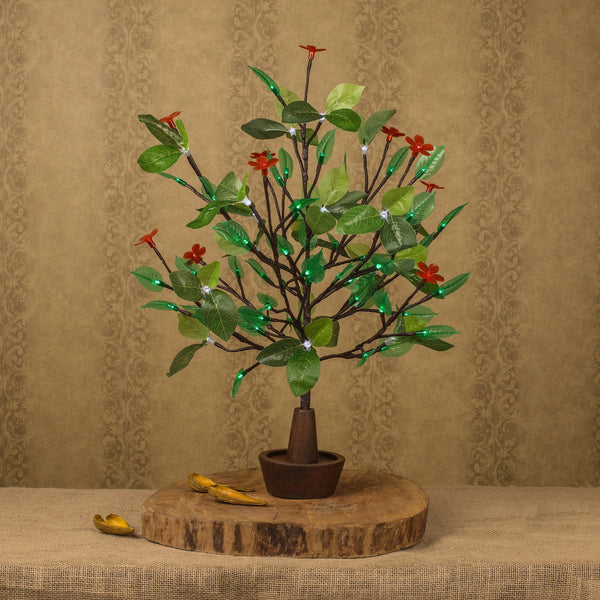 LED Tree Flower lamp Red flower+ green leaves