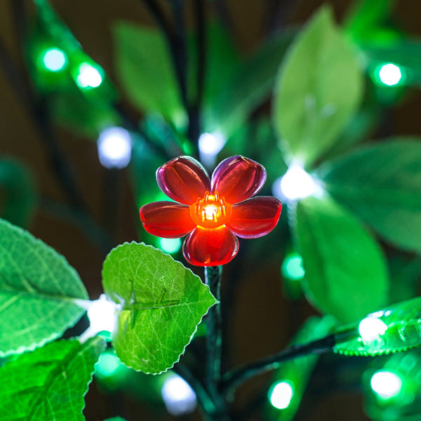 LED Tree Flower lamp Red flower+ green leaves