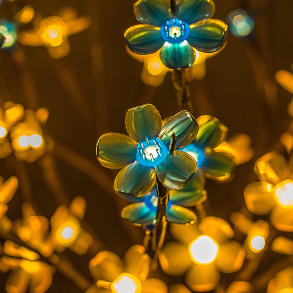 LED branchs Sakura blossom Blue -Yellow colors Night light