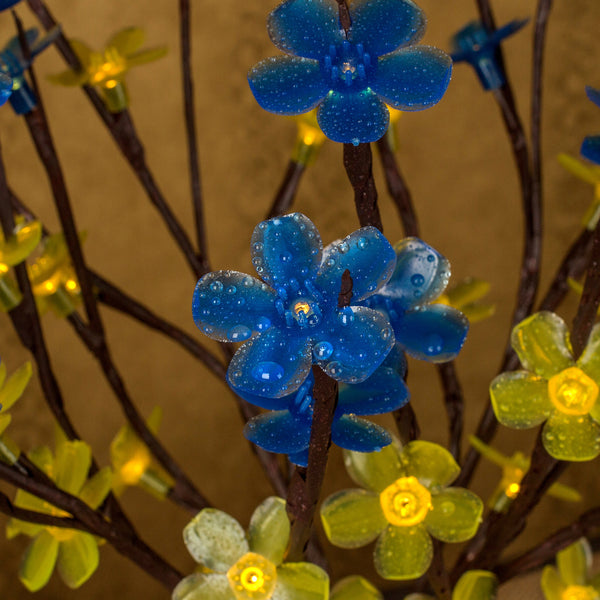 LED branchs Sakura blossom Blue -Yellow colors Night light