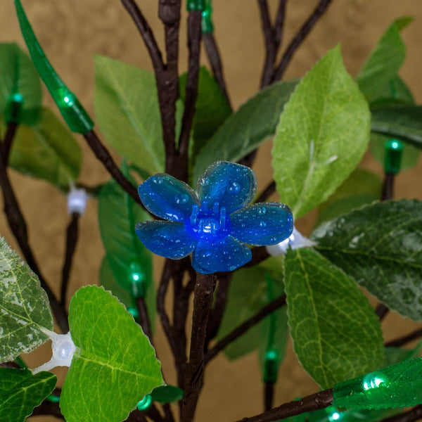 LED Tree Night light Flower lamp Blue flowers+ green leaves