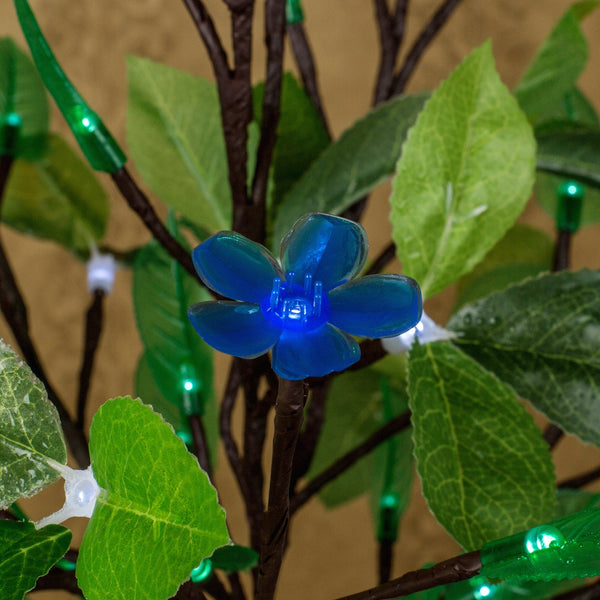 LED Tree Night light Flower lamp Blue flowers+ green leaves