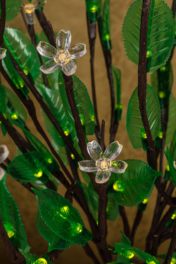 LED branches Flower lamp. ( green leaves and transparent flower)