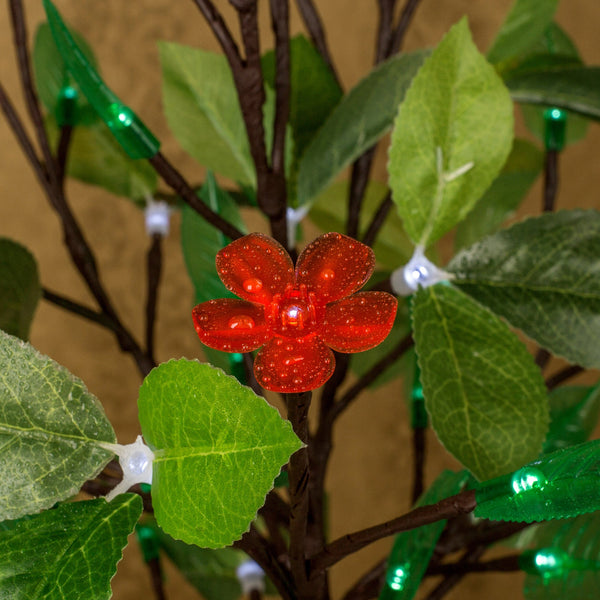 LED Tree Flower lamp Red flower+ green leaves