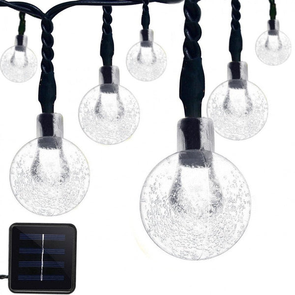 50 LED Solar Powered String Lights, Waterproof  White Ball Lights 32ft
