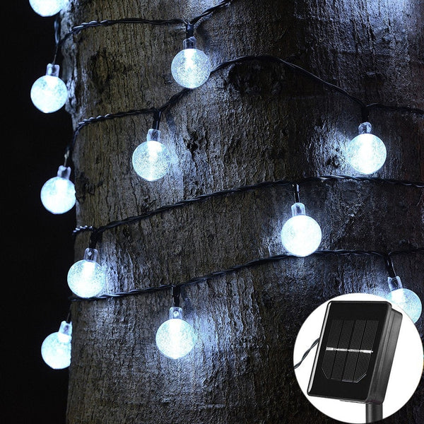 50 LED Solar Powered String Lights, Waterproof  White Ball Lights 32ft