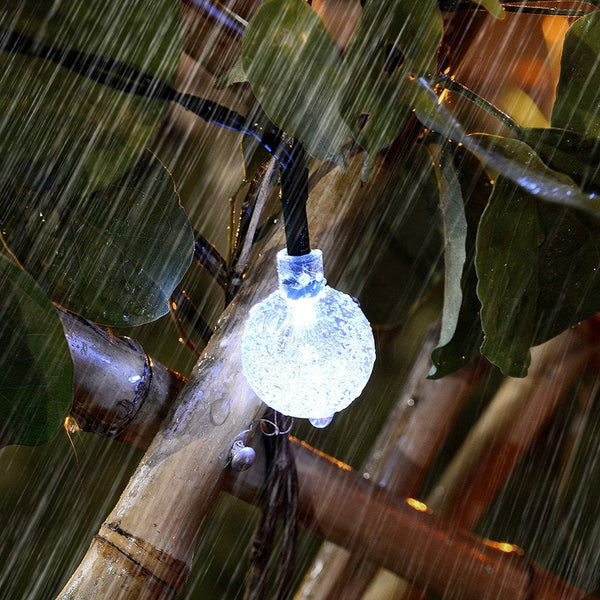 50 LED Solar Powered String Lights, Waterproof  White Ball Lights 32ft