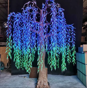 Light Up Your Space with a White Weeping Willow with Lights