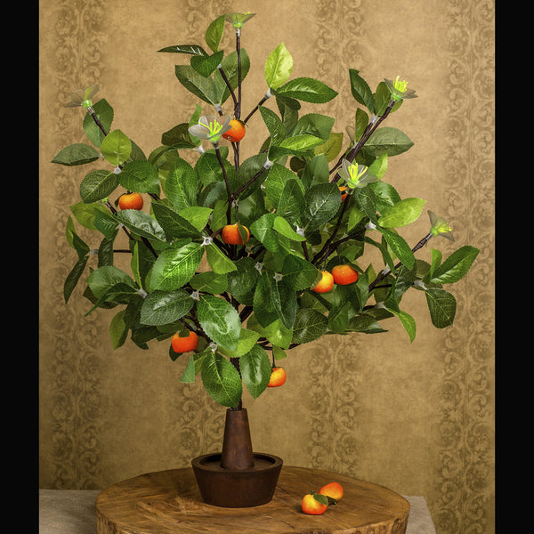 lighting tree artificial small tree flower lamp orange tree+ flower