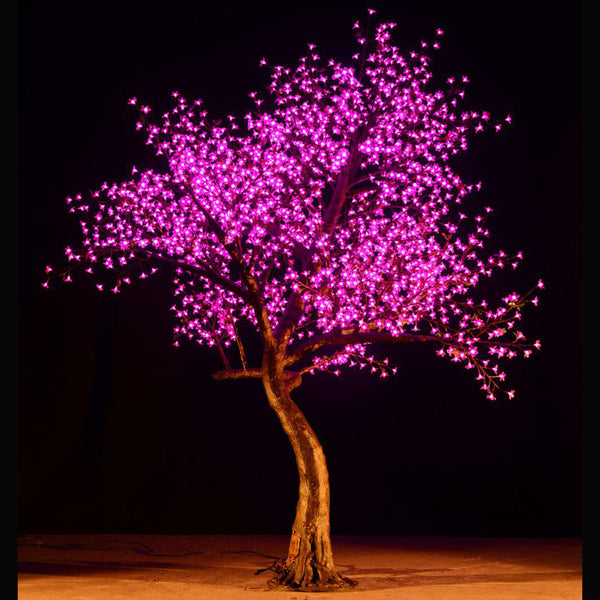 Pink Cherry Blossom + green leaves LED Tree 10ft\ 3.0m 2120leds