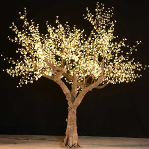 Outdoor Cherry Blossom LED Tree + green leaves 11.5ft\