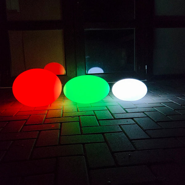 Oval LED Lamp, Rechargeable RGB Light with Remote, Waterproof Glow Table for Home, Garden, Patio, Pool Party Decoration