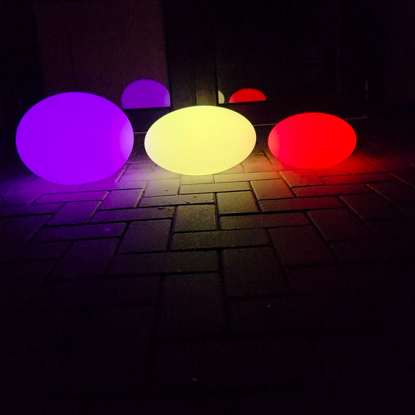 Oval LED Lamp, Rechargeable RGB Light with Remote, Waterproof Glow Table for Home, Garden, Patio, Pool Party Decoration