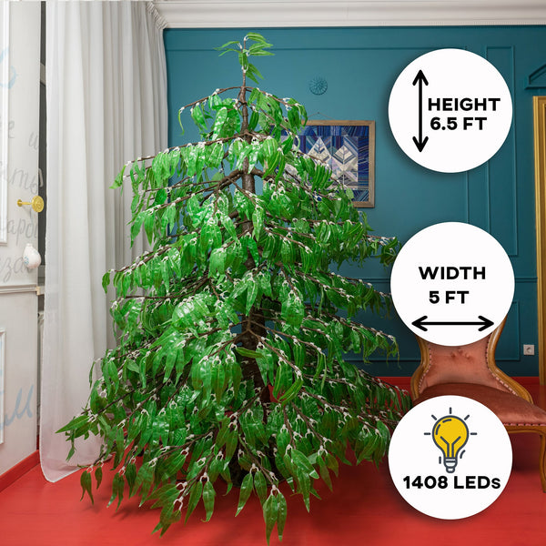 Sale Elite 6.5ft LED Christmas Tree – Realistic Wood Trunk, 1408 Warm LEDs, Free Shipping Included