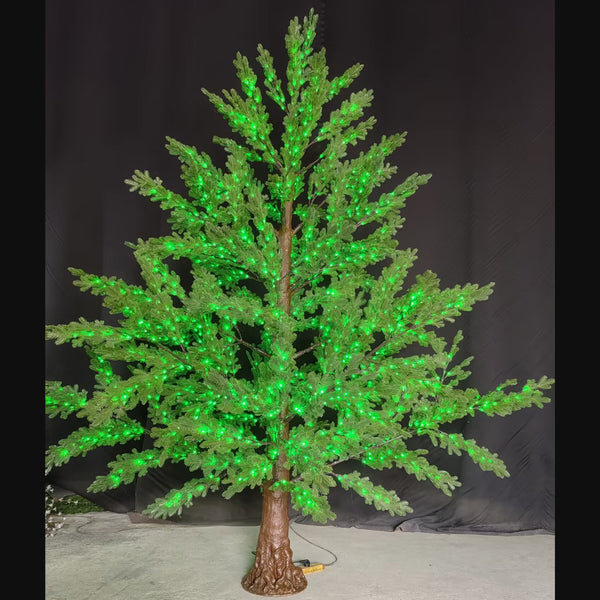 Sale Elite RealWood LED Christmas Tree – 6.5ft | Realistic Trunk, RGB Lights, Free Shipping